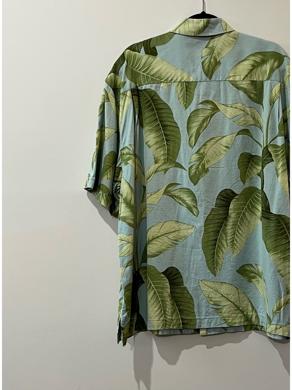 Jamaica Jaxx 100% silk tropical leaf camp shirt men’s XXL blue Hawaiian - Picture 3 of 7
